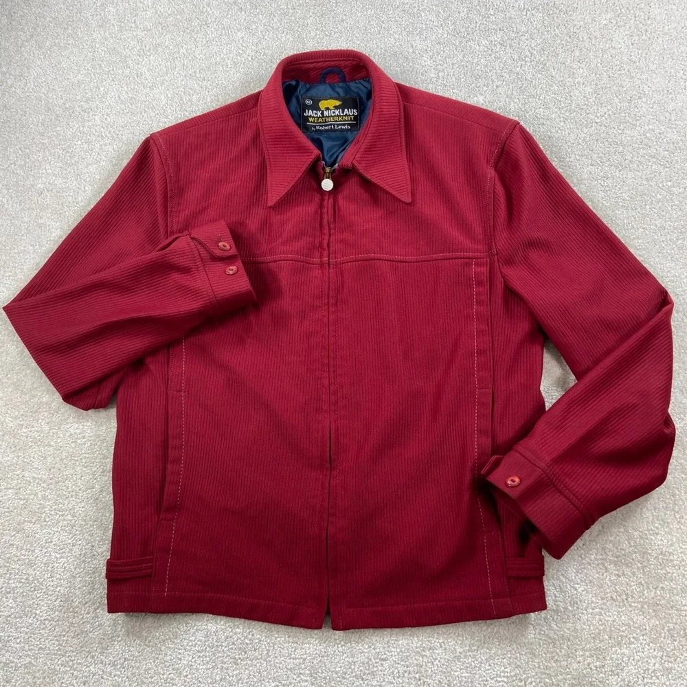 Jack Nicklaus Jacket Mens 42 Red Vintage 70s Weatherknit Robert Lewis Golf Coat
